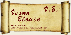 Vesna Blović vizit kartica